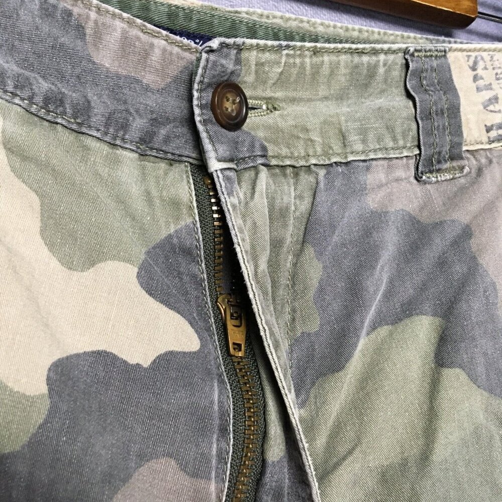 Chaps RL Mens Camo Cargo Shorts size 34 Lightweight Cotton Fatigues Jungle Green - Picture 7 of 12